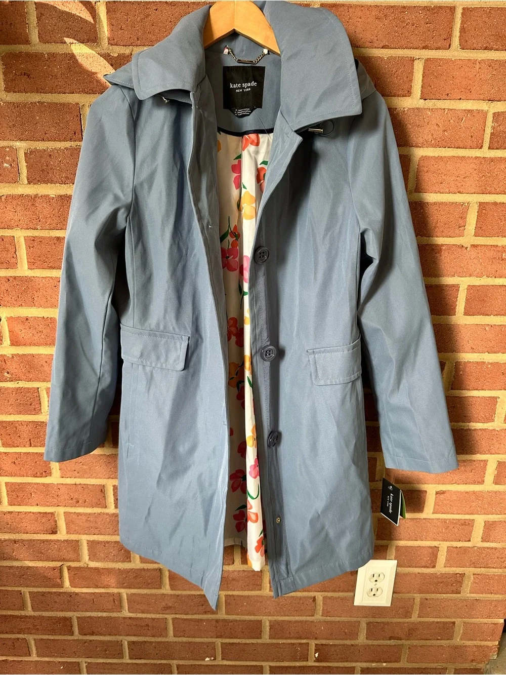 kate spade Single-Breasted Rain Trench Coat in Indian Sapphire